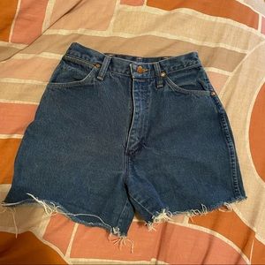 Vintage blue cowboy cut wrangler shorts